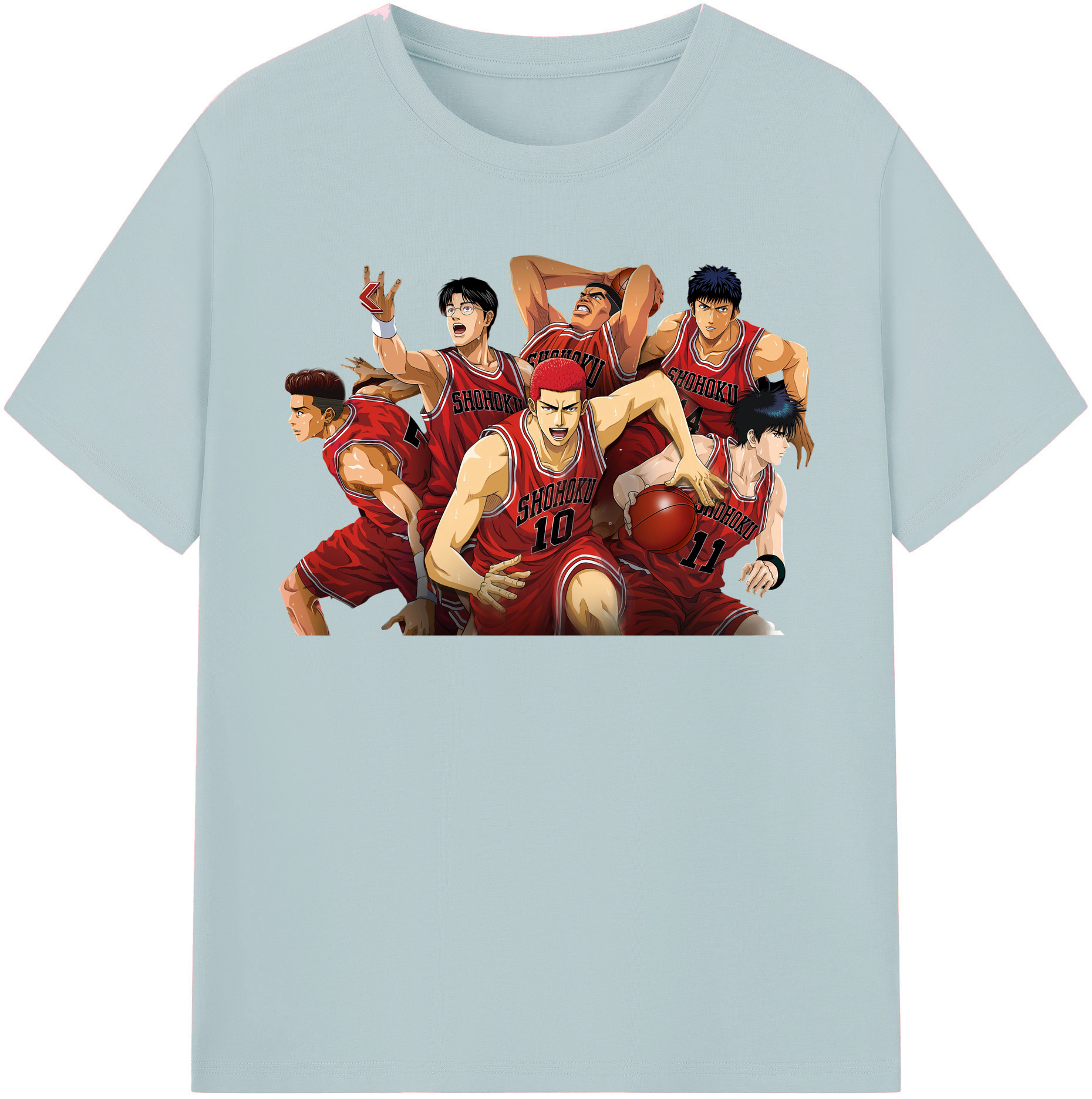 SLAM DUNK／スラムダンク 綿100％半袖Tシャツ（フロントプリント）